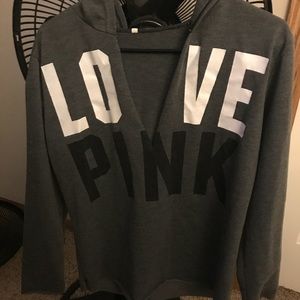 PINK cropped hoodie.